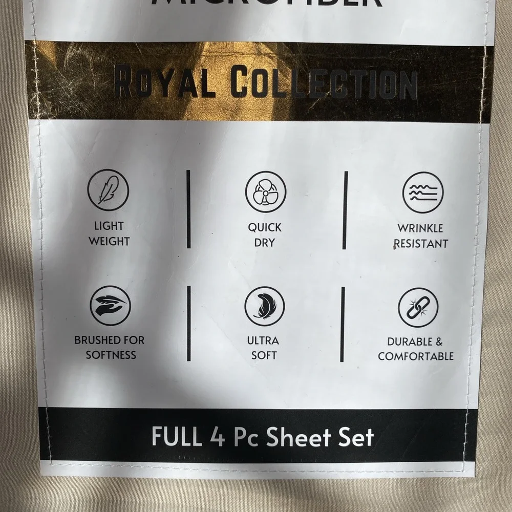 Royal Collection  Microfiber Full‎ Sheet 4 Piece Set